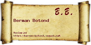 Berman Botond névjegykártya