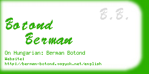 botond berman business card